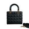 Lady Dior Medium Lambskin Cannage Black GHW