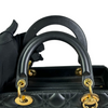 Lady Dior Medium Lambskin Cannage Black GHW