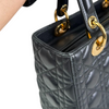 Lady Dior Medium Lambskin Cannage Black GHW