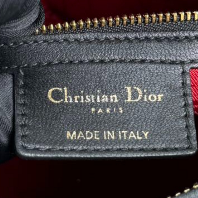 Lady Dior Medium Lambskin Cannage Black GHW