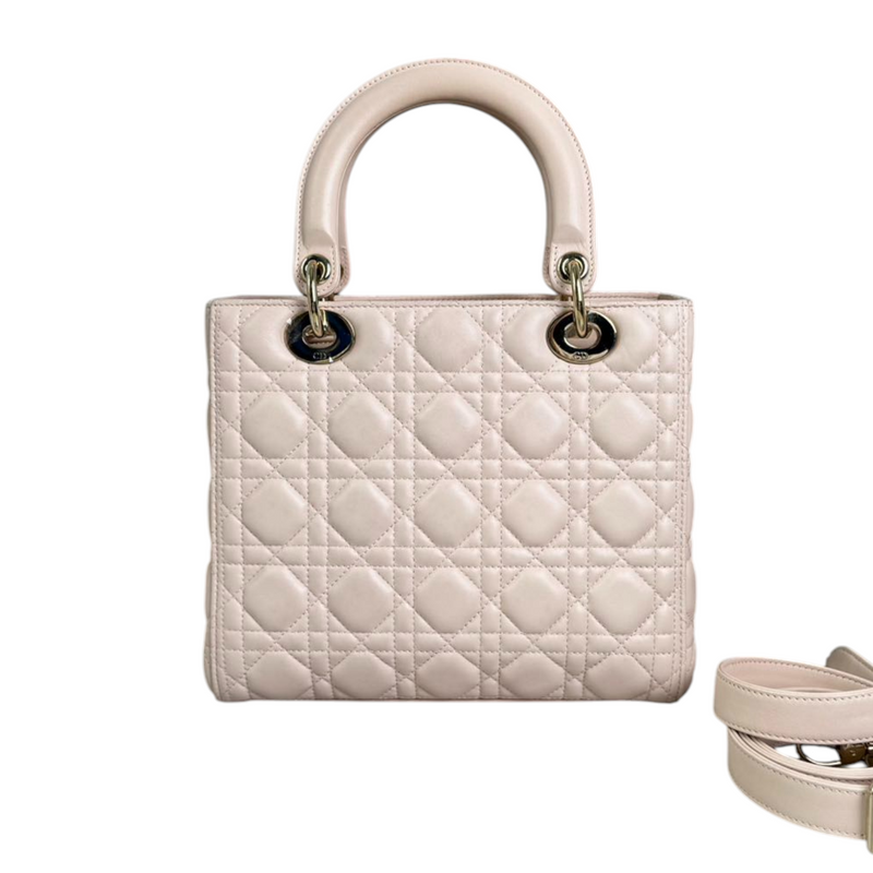 Lady Dior Medium Lambskin Quilted Light Pink GHW