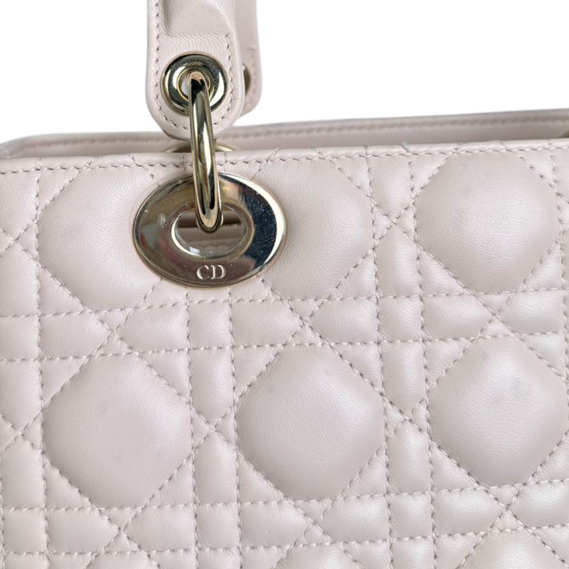 Lady Dior Medium Lambskin Quilted Light Pink GHW