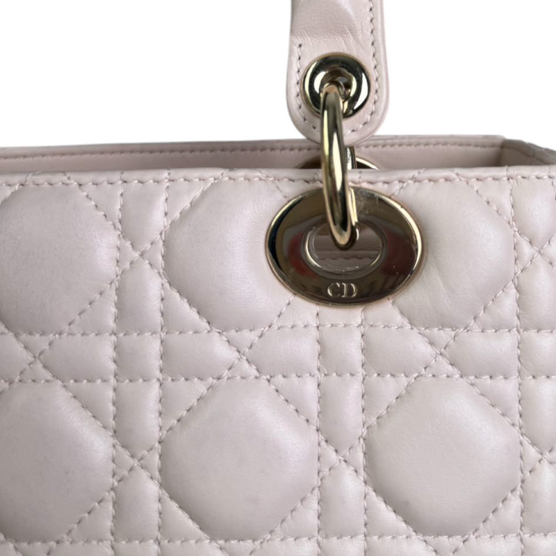 Lady Dior Medium Lambskin Quilted Light Pink GHW