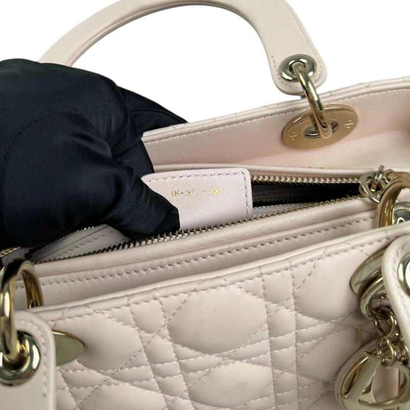 Lady Dior Medium Lambskin Quilted Light Pink GHW