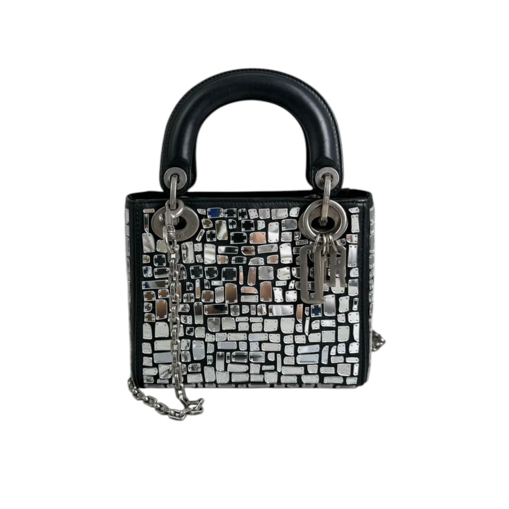 Lady Dior Mini Mosaic of Mirrors Calfskin Black SHW