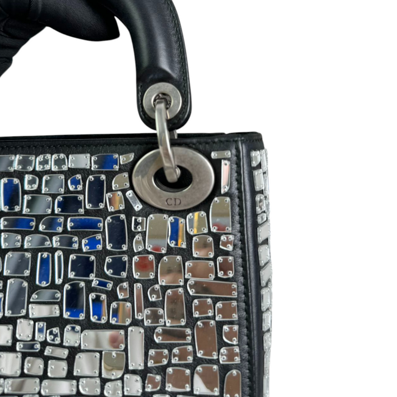 Lady Dior Mini Mosaic of Mirrors Calfskin Black SHW