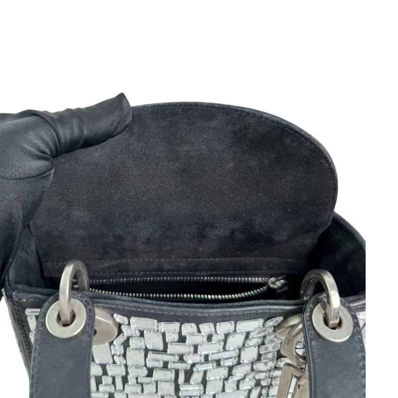 Lady Dior Mini Mosaic of Mirrors Calfskin Black SHW