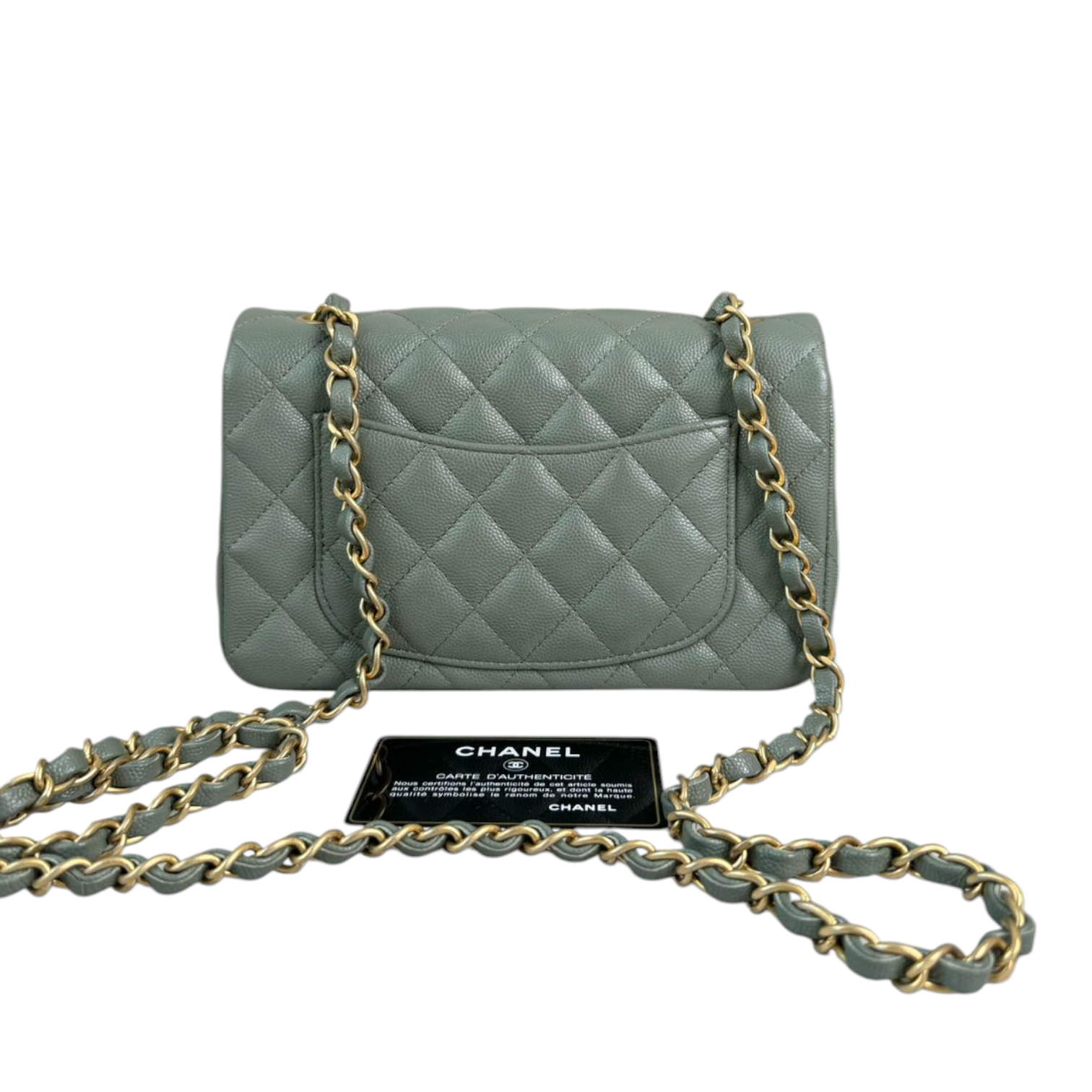 Chanel Rectangular Flap Mini Iridescent Caviar Green GHW – Bag