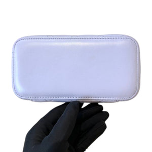 Top Handle Vanity Case With Chain Small Lambskin Purple SHW