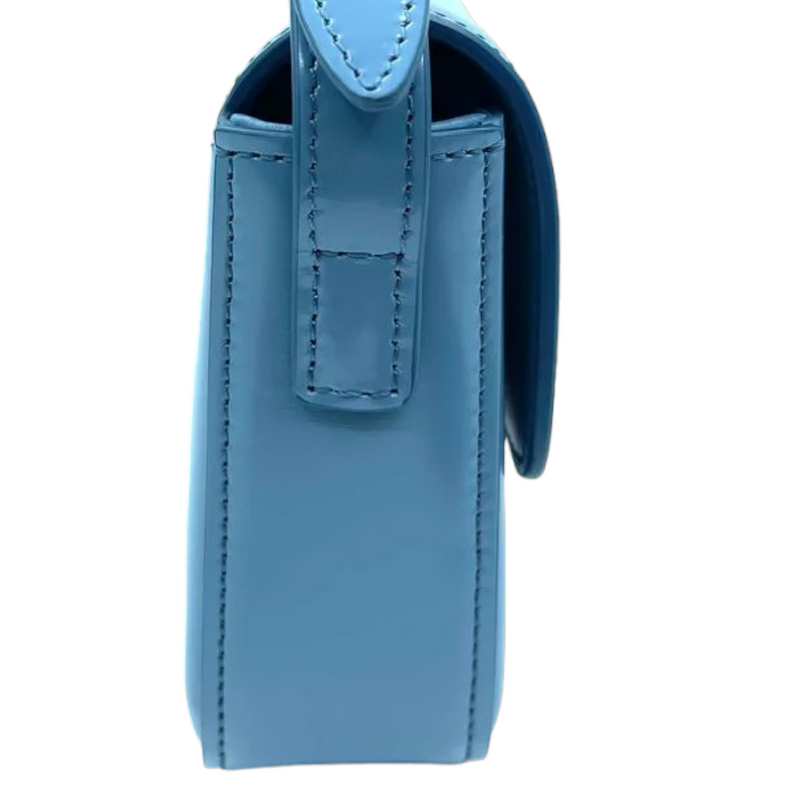 Shiny Calfskin Triomphe Shoulder Bag Light Blue GHW