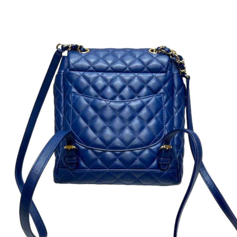 Urban Spirit Small Backpack Calfskin Quilted Blue GHW