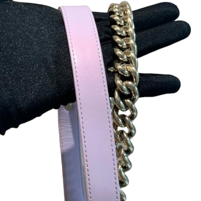 Boy Flap Small Lambskin Purple Patent SHW