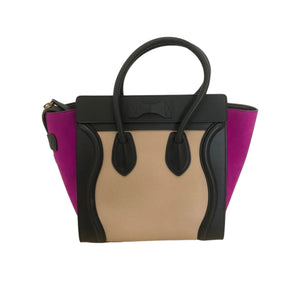 Micro Luggage Tote Grained Calfskin Tri-Color GHW
