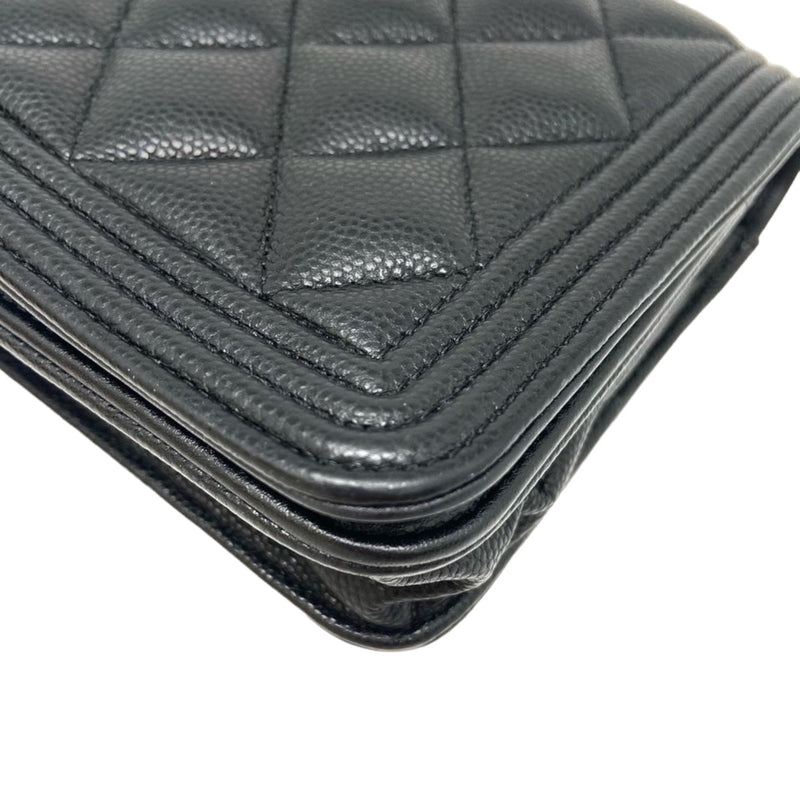 Boy Wallet on Chain WOC Caviar Quilted Black GHW