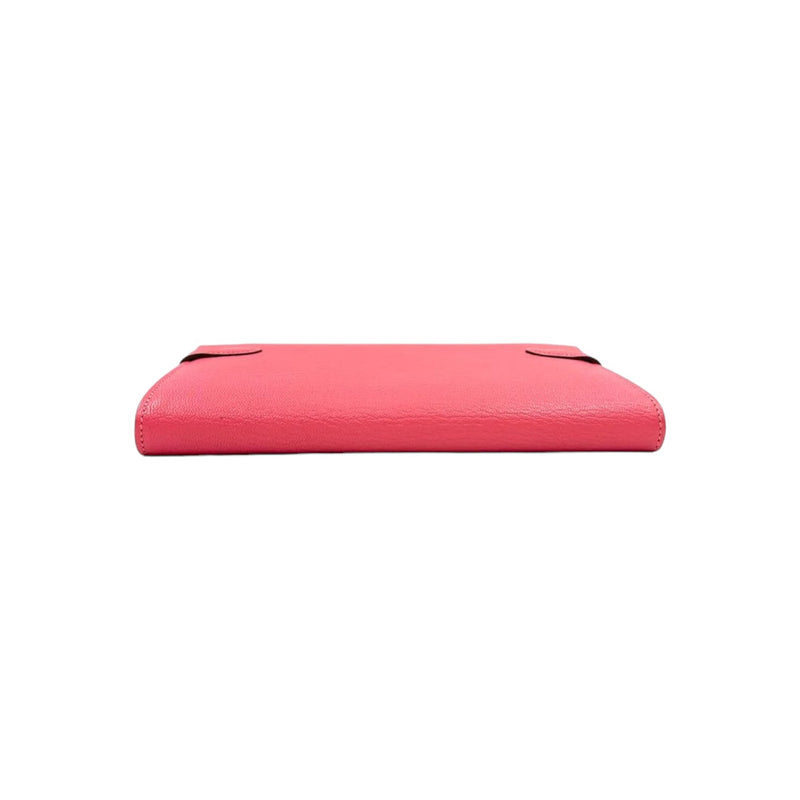 Kelly Long Wallet Chevre Mysore Goatskin Pink SHW