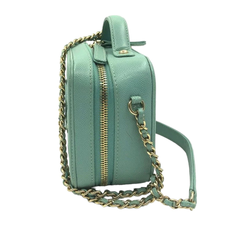 CC Filigree Vanity Case Small Caviar Tiffany Blue GHW