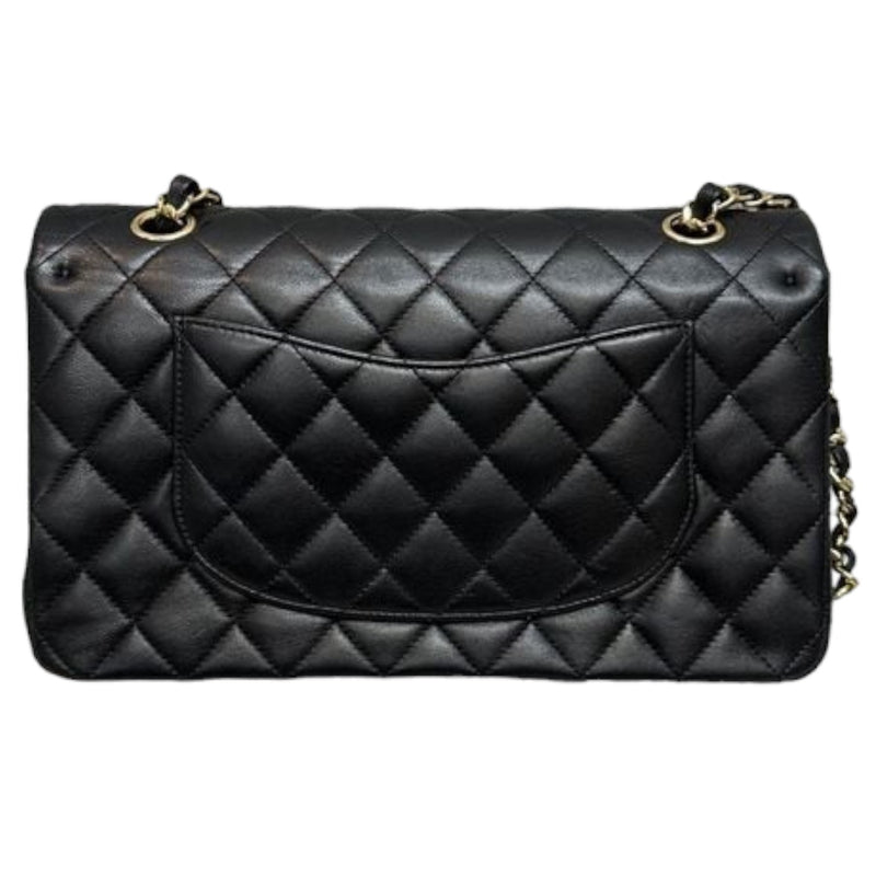 Classic Double Flap Medium Lambskin Quilted Black GHW