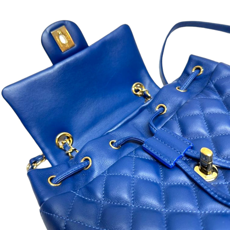 Urban Spirit Small Backpack Calfskin Quilted Blue GHW