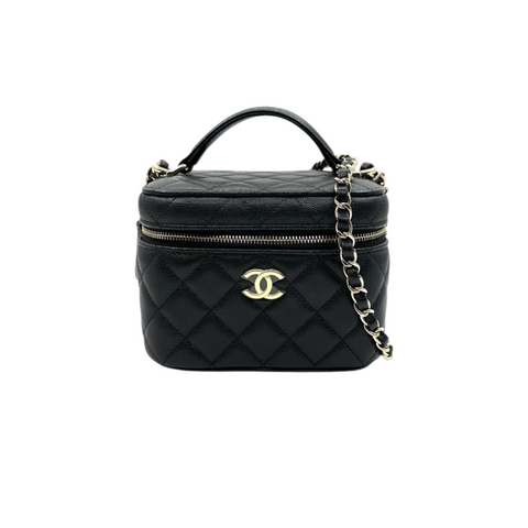 Medium Seasonal Flap Bag Caviar Dark Blue GHW