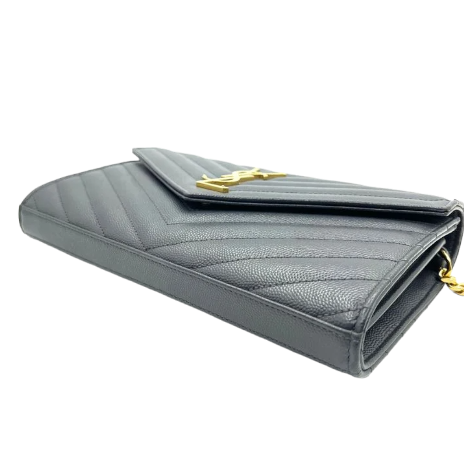 Saint Laurent Envelope Wallet On Chain Dark Grey GHW – Bag
