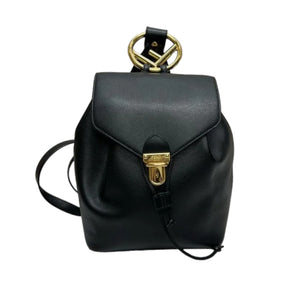 Fendi F is Fendi Drawstring Backpack Vitello Cruise Black GHW