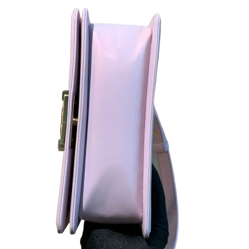 Boy Flap Small Lambskin Purple Patent SHW