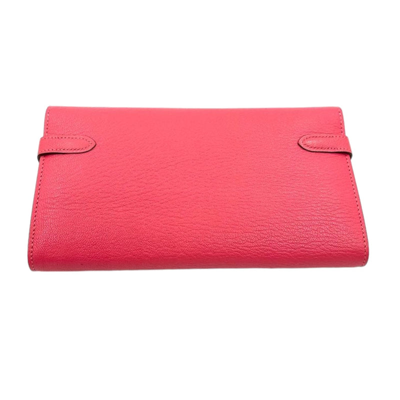 Kelly Long Wallet Chevre Mysore Goatskin Pink SHW