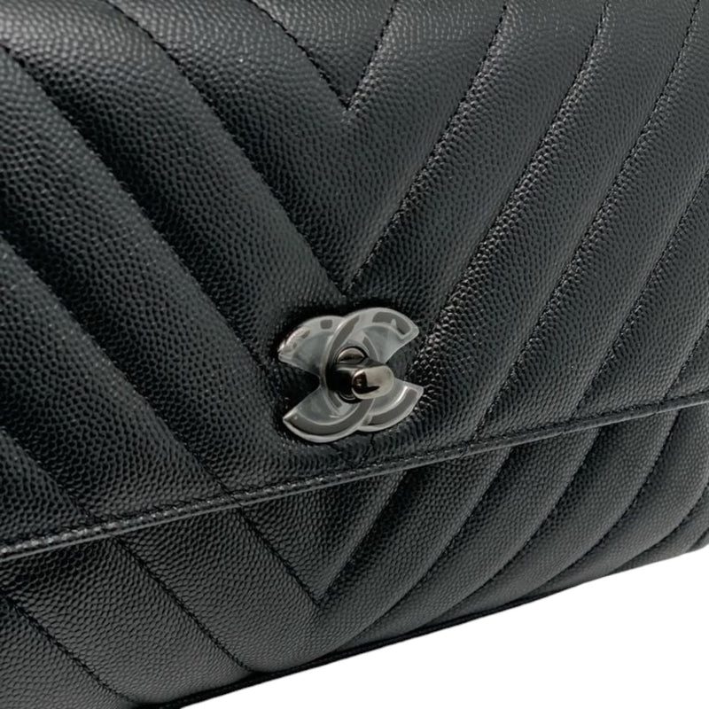 Small Coco Handle Flap Caviar Black BHW