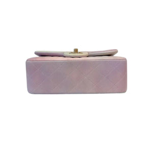 Top Handle Rectangular Flap Mini Rainbow Lambskin Pink Multicolor GHW