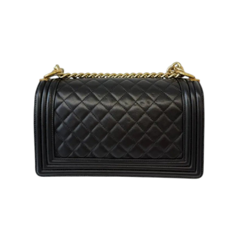 Boy Flap Medium Lambskin Quilted Black GHW
