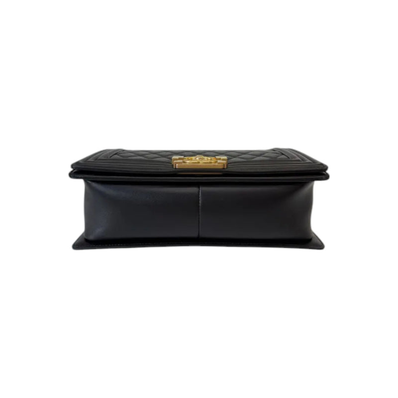 Boy Flap Medium Lambskin Quilted Black GHW