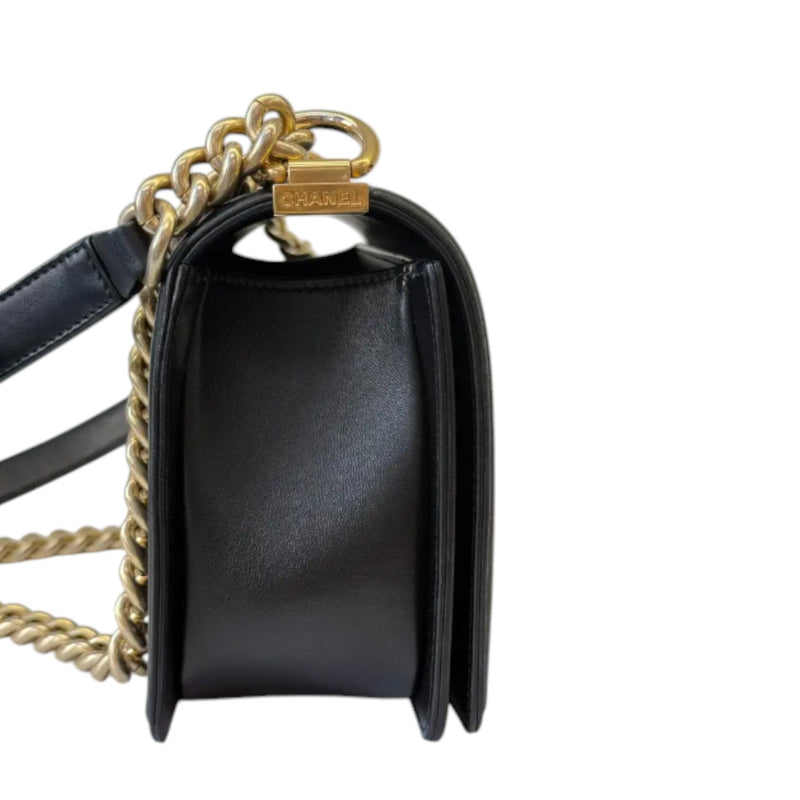 Boy Flap Medium Lambskin Quilted Black GHW