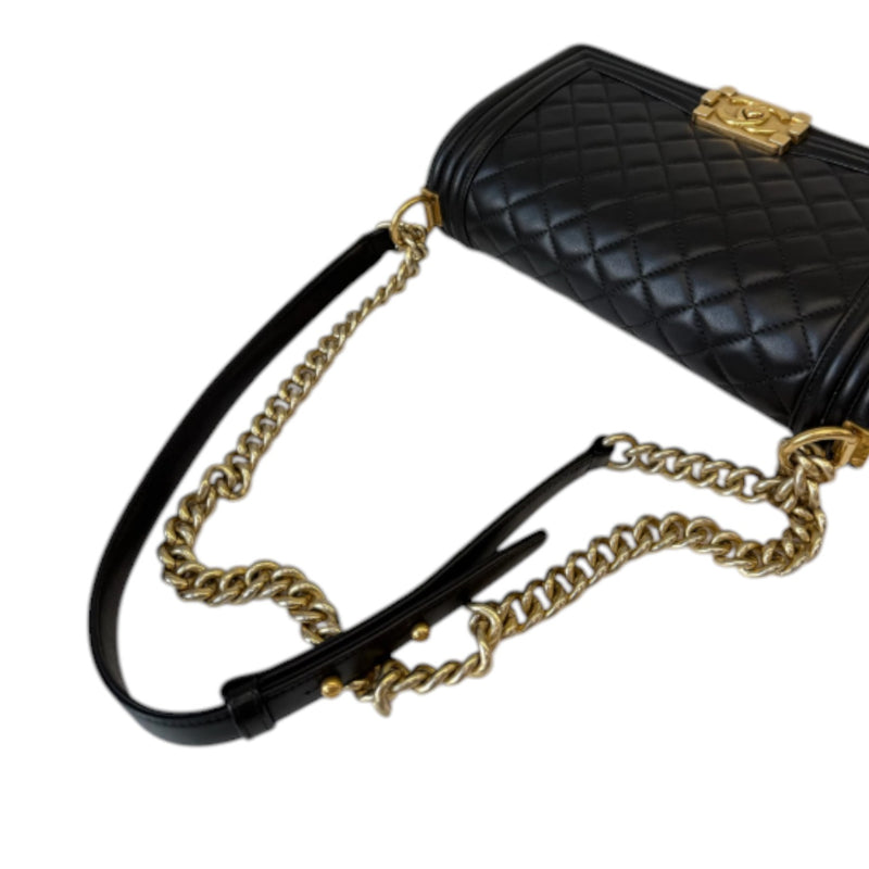 Boy Flap Medium Lambskin Quilted Black GHW