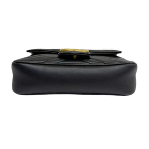 GG Marmont Super Mini Calfskin Matelasse Black GHW