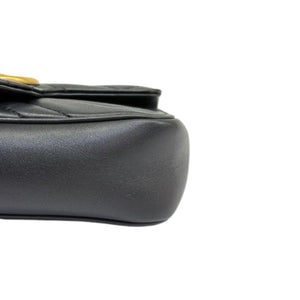 GG Marmont Super Mini Calfskin Matelasse Black GHW