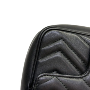 GG Marmont Super Mini Calfskin Matelasse Black GHW