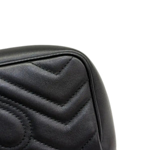 GG Marmont Super Mini Calfskin Matelasse Black GHW