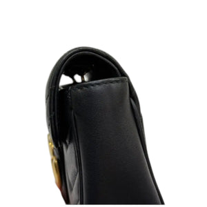 GG Marmont Super Mini Calfskin Matelasse Black GHW