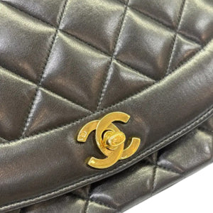 Vintage Diana Single Flap Lambskin Black GHW
