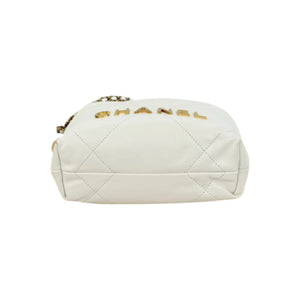 22 Mini Shiny Calfskin Quilted White GHW