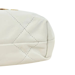 22 Mini Shiny Calfskin Quilted White GHW