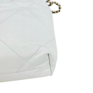 22 Mini Shiny Calfskin Quilted White GHW