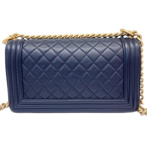 Boy Flap Medium Caviar Quilted Navy GHW