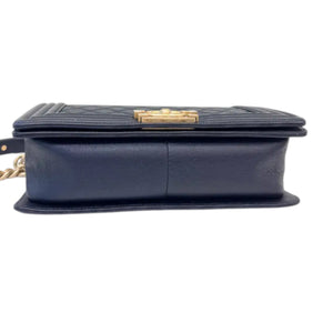 Boy Flap Medium Caviar Quilted Navy GHW