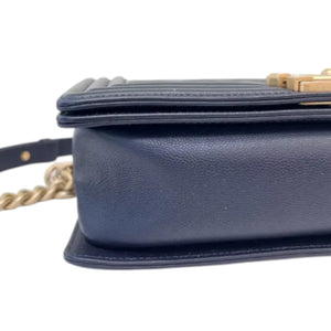 Boy Flap Medium Caviar Quilted Navy GHW