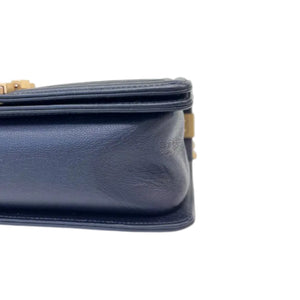 Boy Flap Medium Caviar Quilted Navy GHW