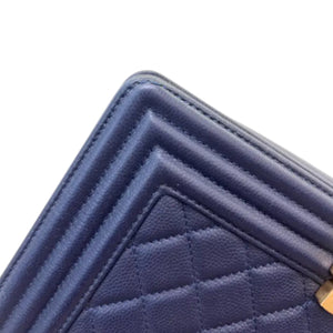 Boy Flap Medium Caviar Quilted Navy GHW