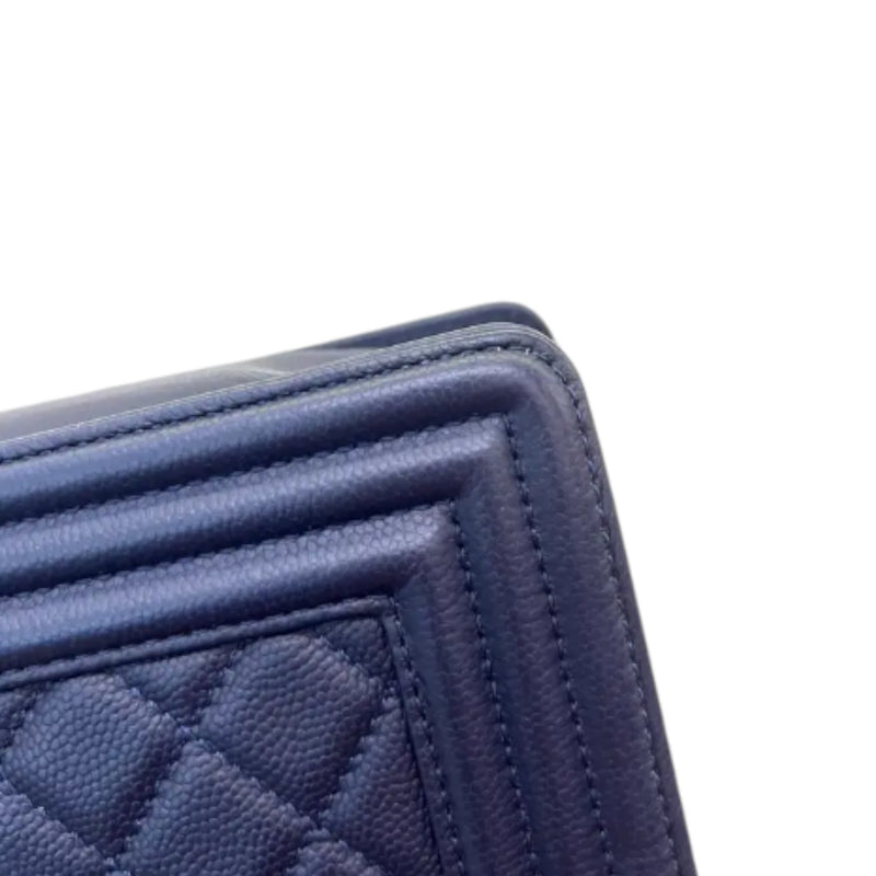 Boy Flap Medium Caviar Quilted Navy GHW