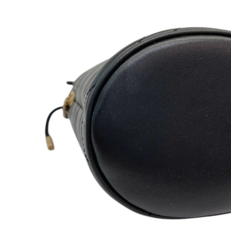GG Marmont Bucket Mini Calfskin Matelasse Black GHW