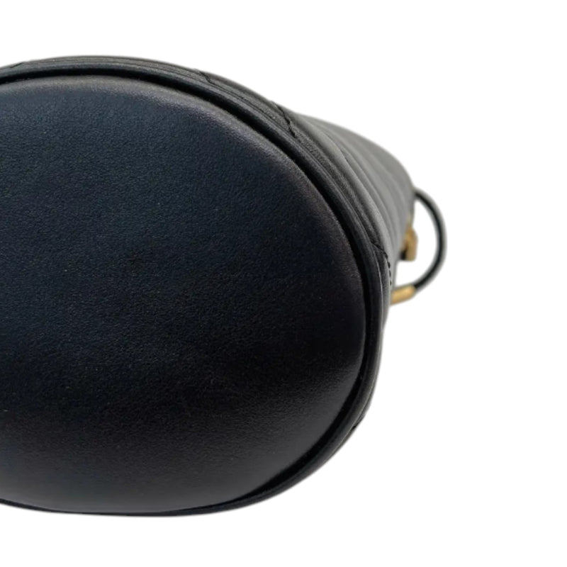 GG Marmont Bucket Mini Calfskin Matelasse Black GHW